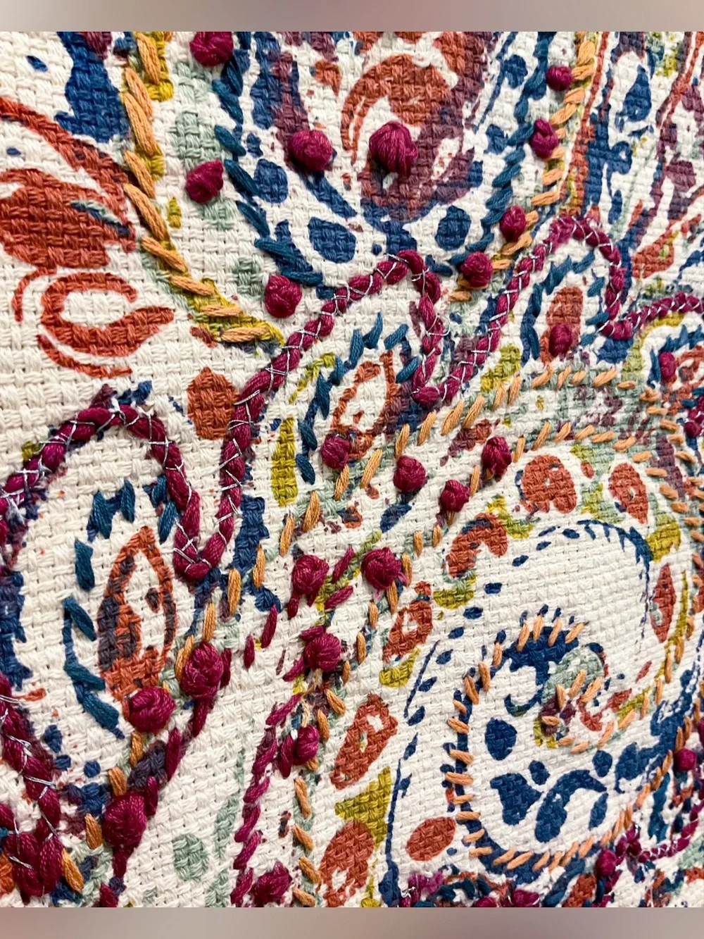Cynthia Rowley Table Runner Embroidered Paisley Print
